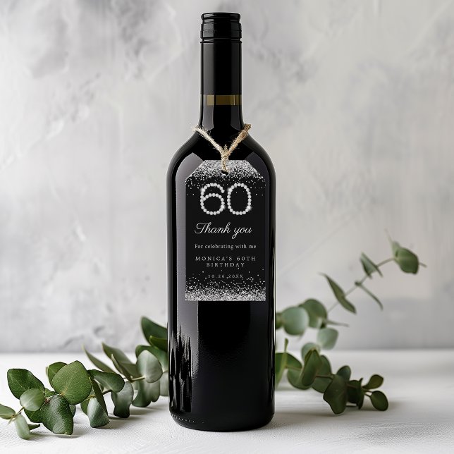 Elegant Diamonds 60. Geburtstagsparty Danke Geschenkanhänger (Von Creator hochgeladen)