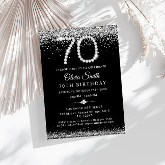Elegant Diamonds 70. Geburtstagsparty Einladung