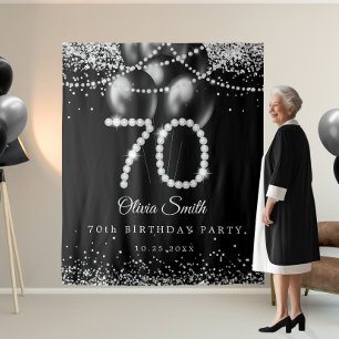 Elegant Diamonds 70. Geburtstagsparty Hintergrund Wandteppich