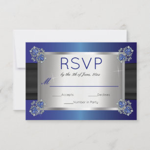 Elegant Diamonds Sapphire Clasps Blue Wedding RSVP