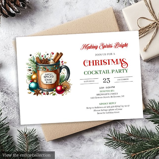 Elegant digital holiday cocktails party invitation einladung (Elegant digital holiday cocktails party invitation

)