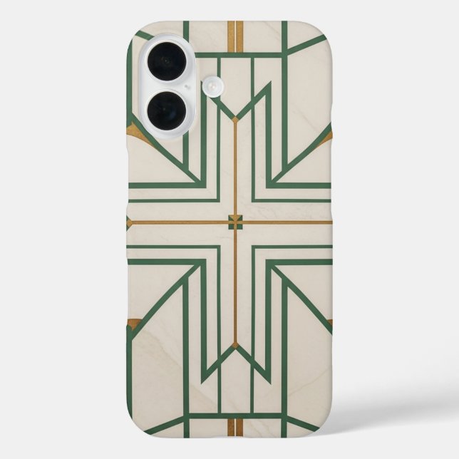 Elegant Dill Green Geometric iPhone 16 Fall | Kret Case-Mate iPhone Hülle (Rückseite)