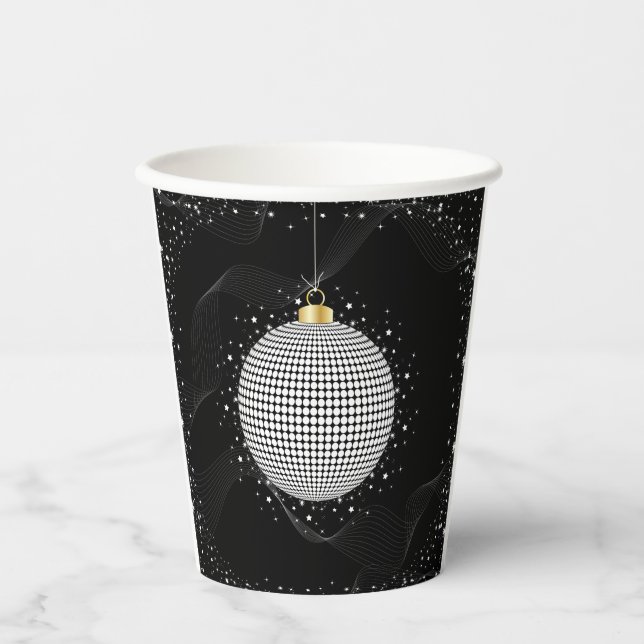 Elegant Disco Ball Christmas Ornament Pappbecher (Vorderseite)
