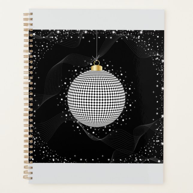 Elegant Disco Ball Christmas Ornament Planer (Vorderseite)