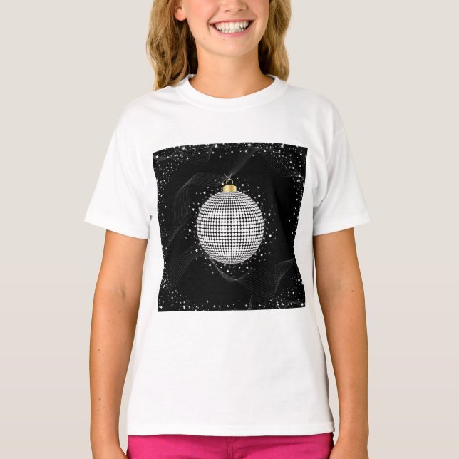 Elegant Disco Ball Christmas Ornament T-Shirt (Vorderseite)