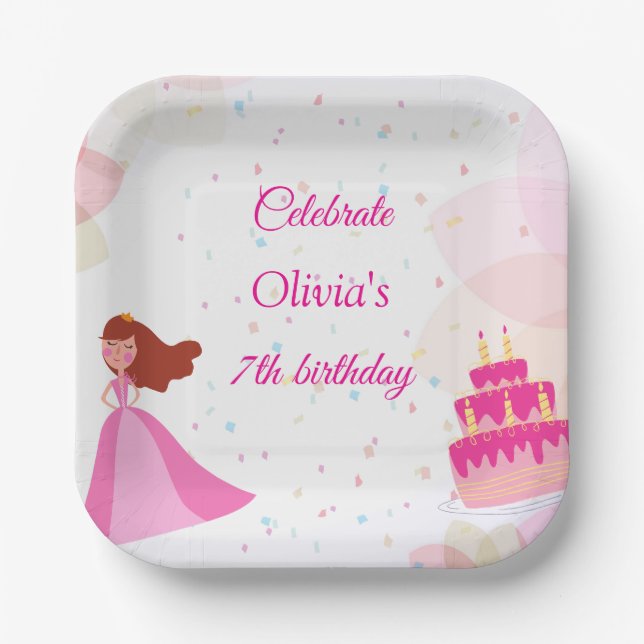 Elegant Disney princess birthday Pappteller (Vorderseite)