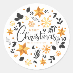 Elegant Ditsy Weihnachtsfeiertag Aufkleber