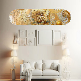 Elegant Divine Gold Mermaid Mythical Greek Legend  Skateboard