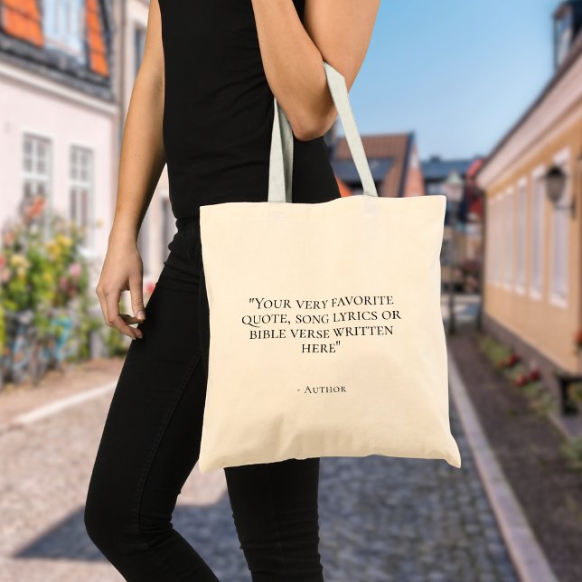 Elegant DIY Custom quote  Tragetasche (Create your own tote bag with your favorite quote, song lyrics of bible verse)