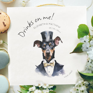 Elegant Doberman Waiter Watercolor anpassbar Serviette