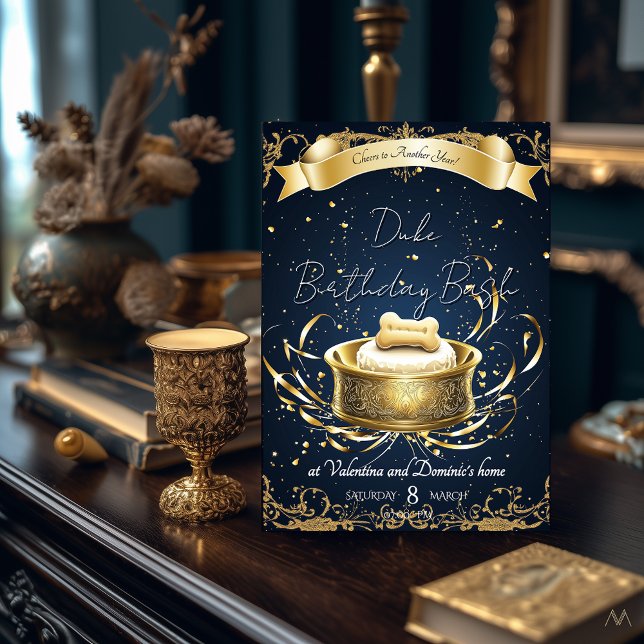 Elegant Dog Birthday | Luxus Pet Celebration Einladung (Von Creator hochgeladen)