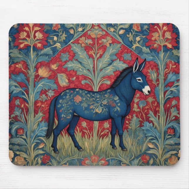Elegant Donkey William Morris Inspiriert Gemustert Mousepad (Vorne)