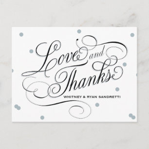 Elegant Dot Silver Vielen Dank Postkarte