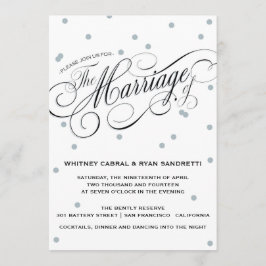 Elegant Dot Silver Wedding Einladung