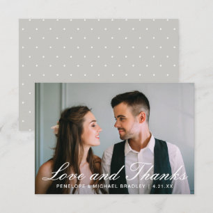 Elegant Dots Wedding Foto Dankeschön Card Dankeskarte