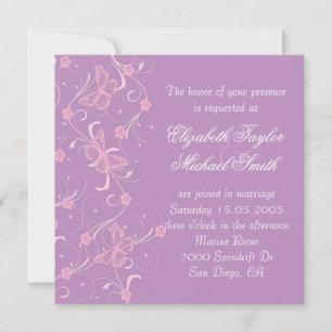 Elegant Dream Lavender Butterfly Wedding Einladung