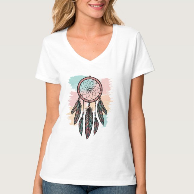 "Elegant Dreamcatcher" Minimalistischer T - Shirt (Vorderseite)