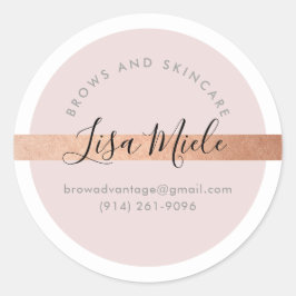 ELEGANT Drehbuch Moderne hübsche Rose Gold Rosa Runder Aufkleber