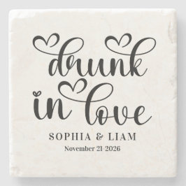 Elegant Drunk in Love Script Wedding Steinuntersetzer