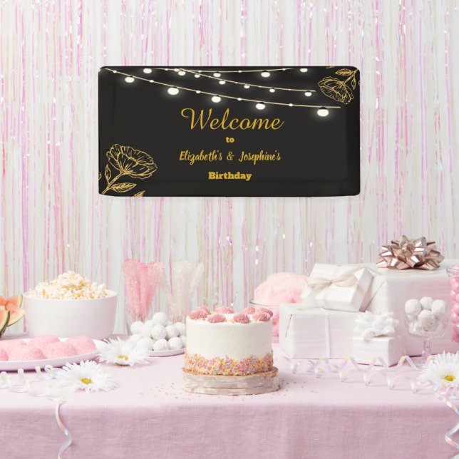 Elegant Dual Birthday Soiree Banner (Party)