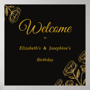 Elegant Dual Birthday Soiree Poster