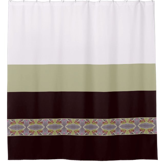 Elegant dunkelbraun und grün duschvorhang (Vorderseite)