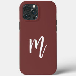 Elegant dunkelburgund Monogram Calligraphy simple Case-Mate iPhone Hülle