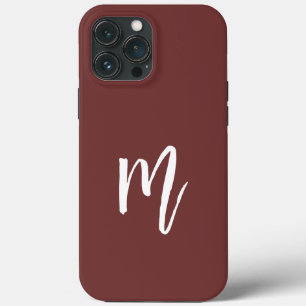 Elegant dunkelburgund Monogram Calligraphy simple Case-Mate iPhone Hülle