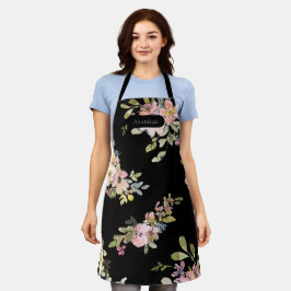 Elegant dunkle Wasserfarben, Blütenbild Schürze