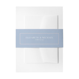 Elegant Dusty Blue Blush Wedding Einladungsbanderole