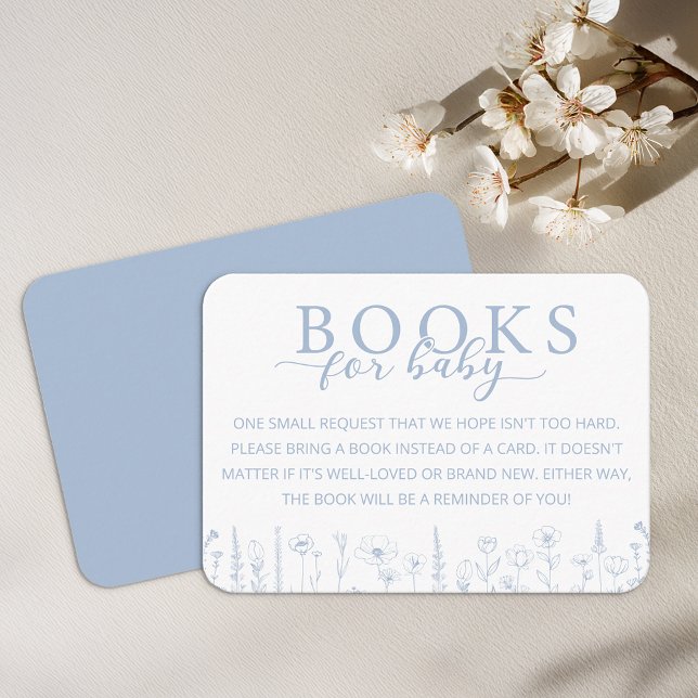 Elegant Dusty Blue Books for Baby Card Begleitkarte (Books for Baby - Dusty Blue Baby Shower
)