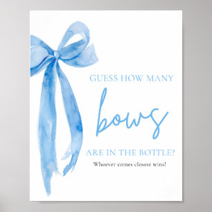 Elegant Dusty Blue Bow schätzt, wie viele Bows Spi Poster