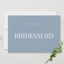 Elegant Dusty Blue Bridesmaid Vorschlagskarte