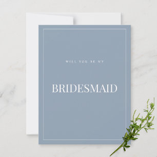 Elegant Dusty Blue Bridesmaid Vorschlagskarte Save The Date