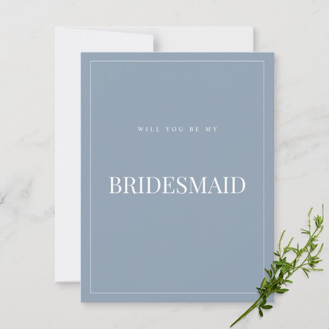 Elegant Dusty Blue Bridesmaid Vorschlagskarte Save The Date (Von Creator hochgeladen)