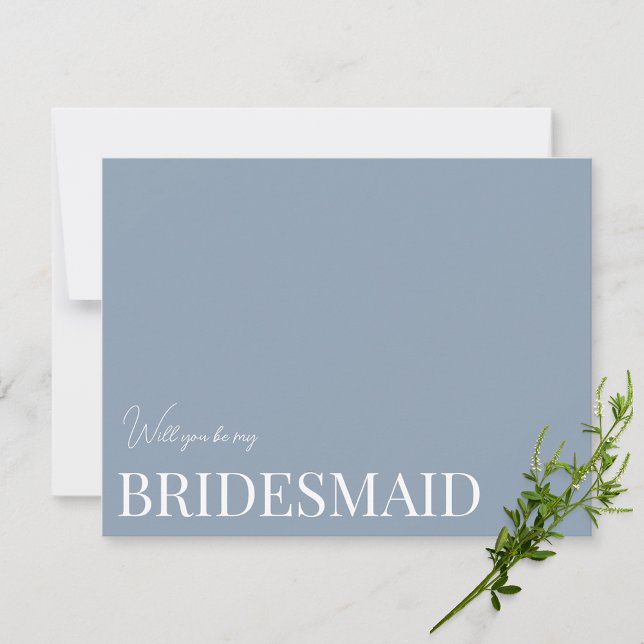 Elegant Dusty Blue Bridesmaid Vorschlagskarte Save The Date (Von Creator hochgeladen)