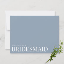Elegant Dusty Blue Bridesmaid Vorschlagskarte