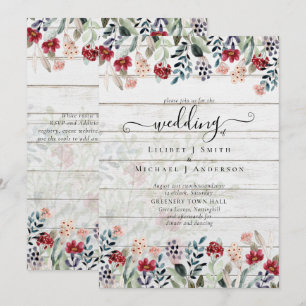 Elegant Dusty Blue Burgundy Floral Wedding