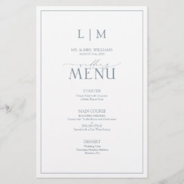 Elegant Dusty Blue Calligraphy Monogram