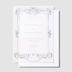 Elegant Dusty Blue Chinoiserie Cherub Wedding