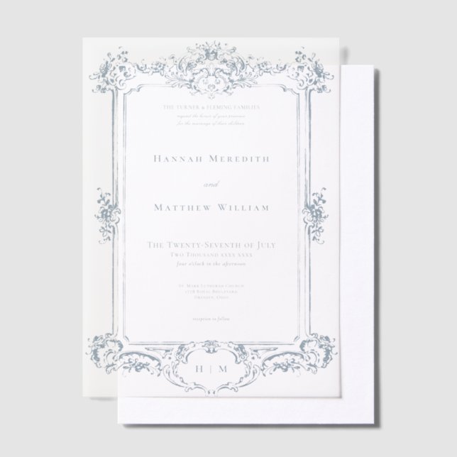 Elegant Dusty Blue Chinoiserie Cherub Wedding (Versetzt)