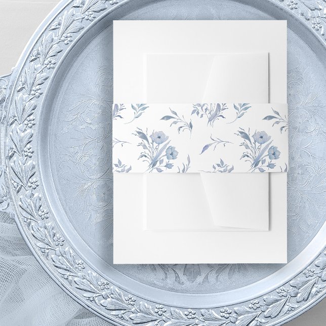 Elegant Dusty Blue Chinoiserie Einladungsbanderole (Von Creator hochgeladen)