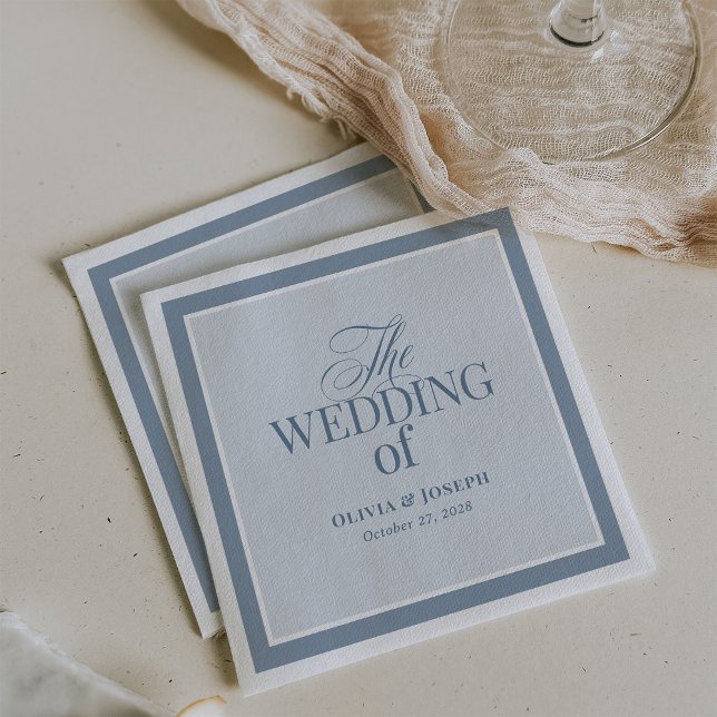 Elegant Dusty Blue | Classic Luxe Wedding Serviette (Von Creator hochgeladen)