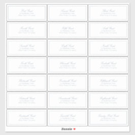 Elegant Dusty Blue Classic Script Guest Address Aufkleber