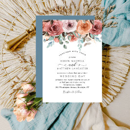 Elegant Dusty Blue Ethereal Hochzeit Einladung
