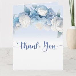 Elegant Dusty Blue Floral Baby Shower Vielen Dank Karte
