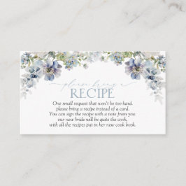 Elegant Dusty Blue Floral Bitte ein Rezept mitbrin Begleitkarte