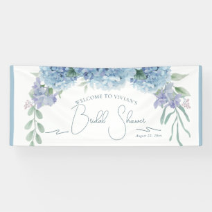 Elegant Dusty Blue Floral Bouquet Brautparty Banner