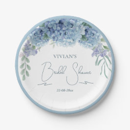 Elegant Dusty Blue Floral Bouquet Pappteller