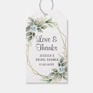 Elegant Dusty Blue Floral Brautparty Vielen Dank Geschenkanhänger